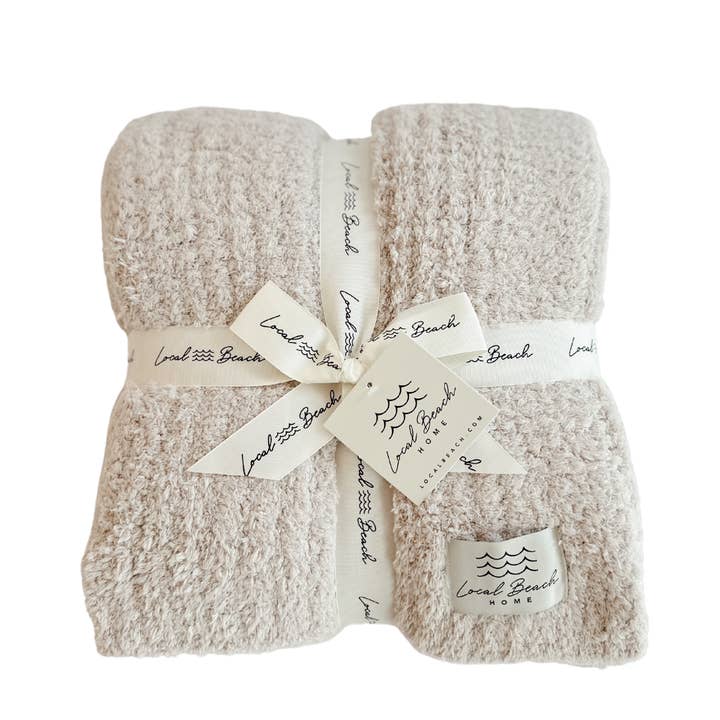 Local Beach - Wholesale Throw Blanket - Solid Ribbed Luxe Home Cozy Blanket