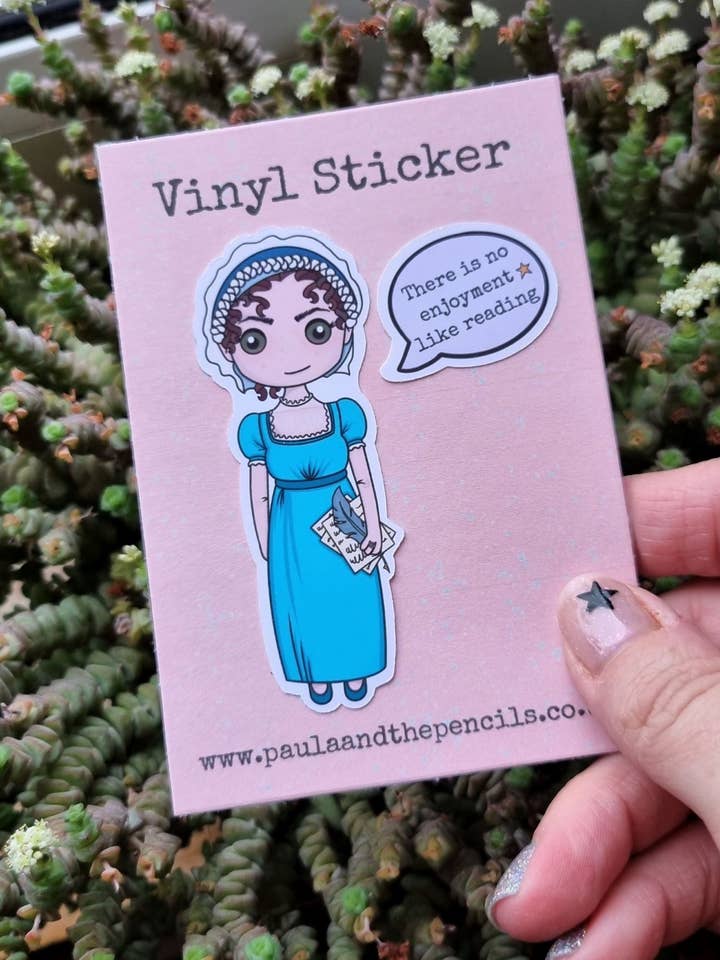 Jane Austen Sticker for wholesale by Paula and the Pencils