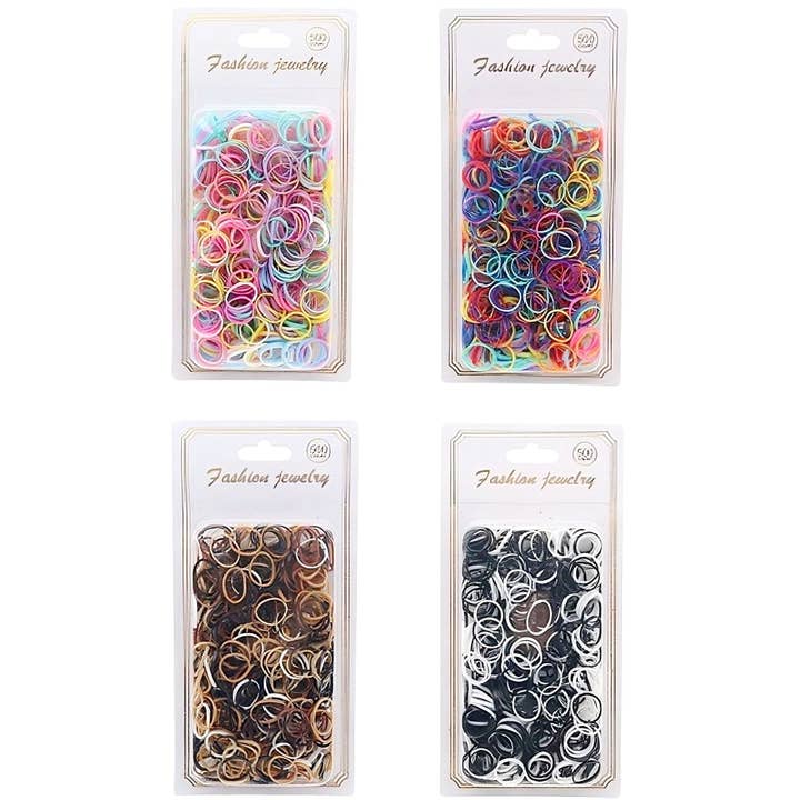 Diacly - Wholesale Hair Tie - 12 PC Multi Color Thin Rubber Hair Tie Band