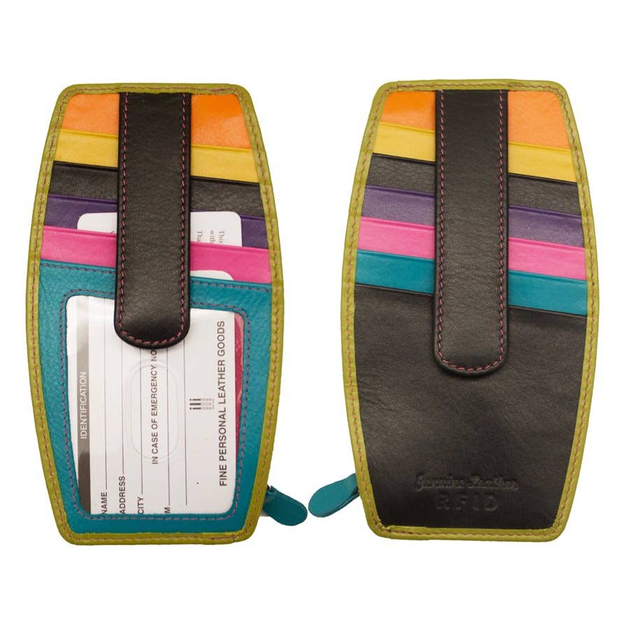 ili New York - Vente Porte-cartes – unisexe - Porte-cartes en cuir 7804 avec poche zippée1