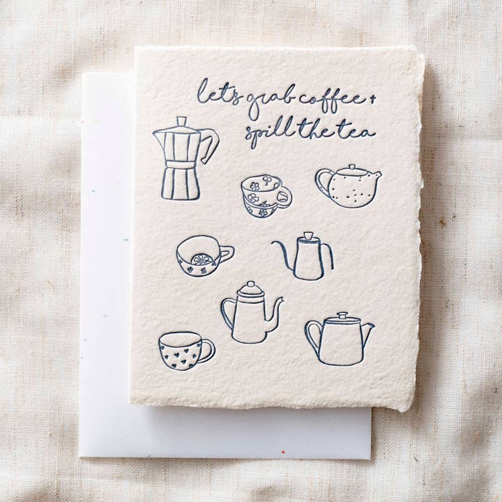 Paper Baristas - Vendita all'ingrosso Biglietti di auguri generici - Grab Coffee + Spill Tea | Set da tè, tazze da caffè, biglietto di auguri0