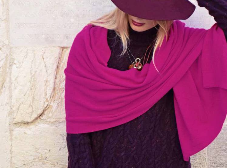 Margolis Pineo Italia - Wholesale Scarf - Women's - CASHMERE BLEND TIVOLI "BUTTER" TRAVEL SCARF4