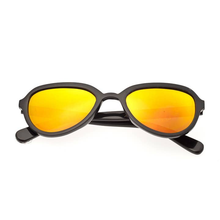 Bertha - Wholesale Sunglasses - Women's - Bertha Alexa Buffalo-Horn Polarized Oval Sunglasses