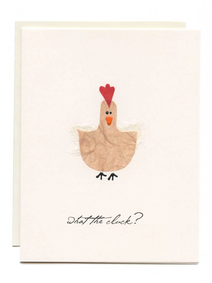 "What the Cluck?" Tan Chicken for wholesale by FLAUNT HANDMADE CORRESPONDENCES