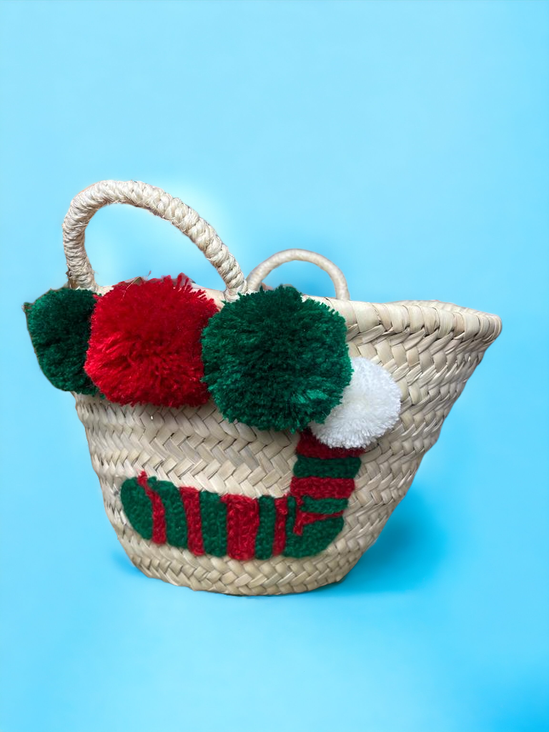 HandmadeBestSeller – wholesale Christmas decoration – Christmas decoration basket, Gift-Worthy Straw Bag3