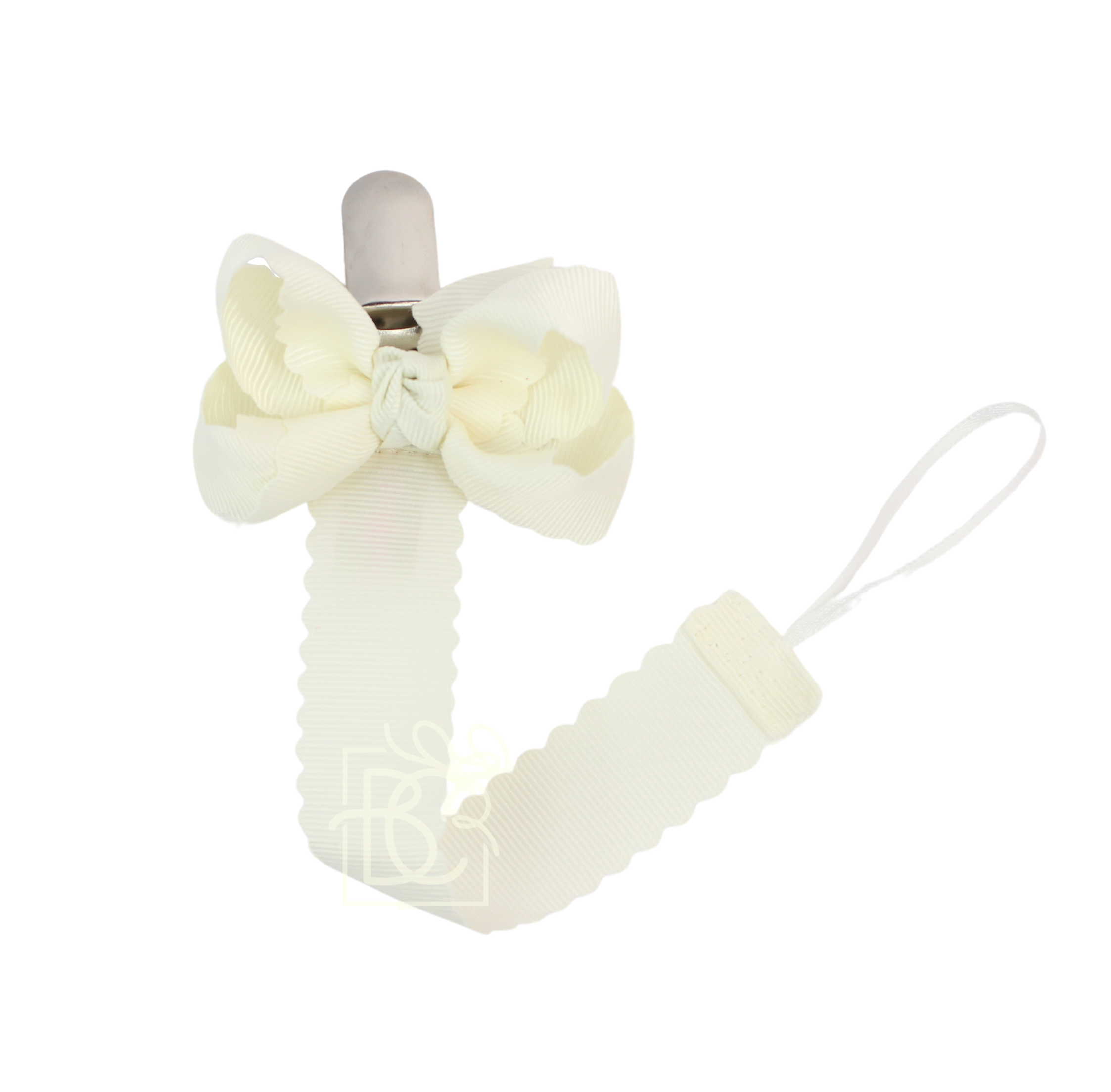 Beyond Creations, LLC - Wholesale Pacifier Clip - Baby - Scalloped Grosgrain Pacifier Clip w/ Detachable Bow6