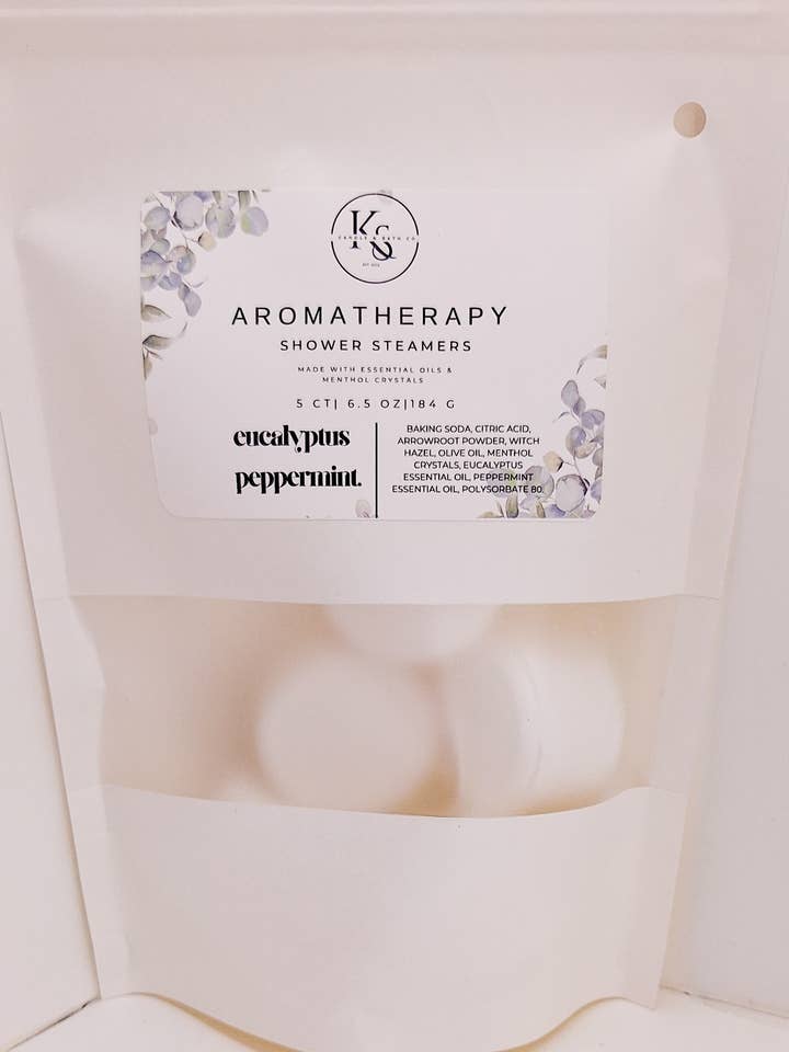 Eukalyptus & Pepparmint Duschångare 5 st för wholesale av Kommon Scents Candle & Bath Co