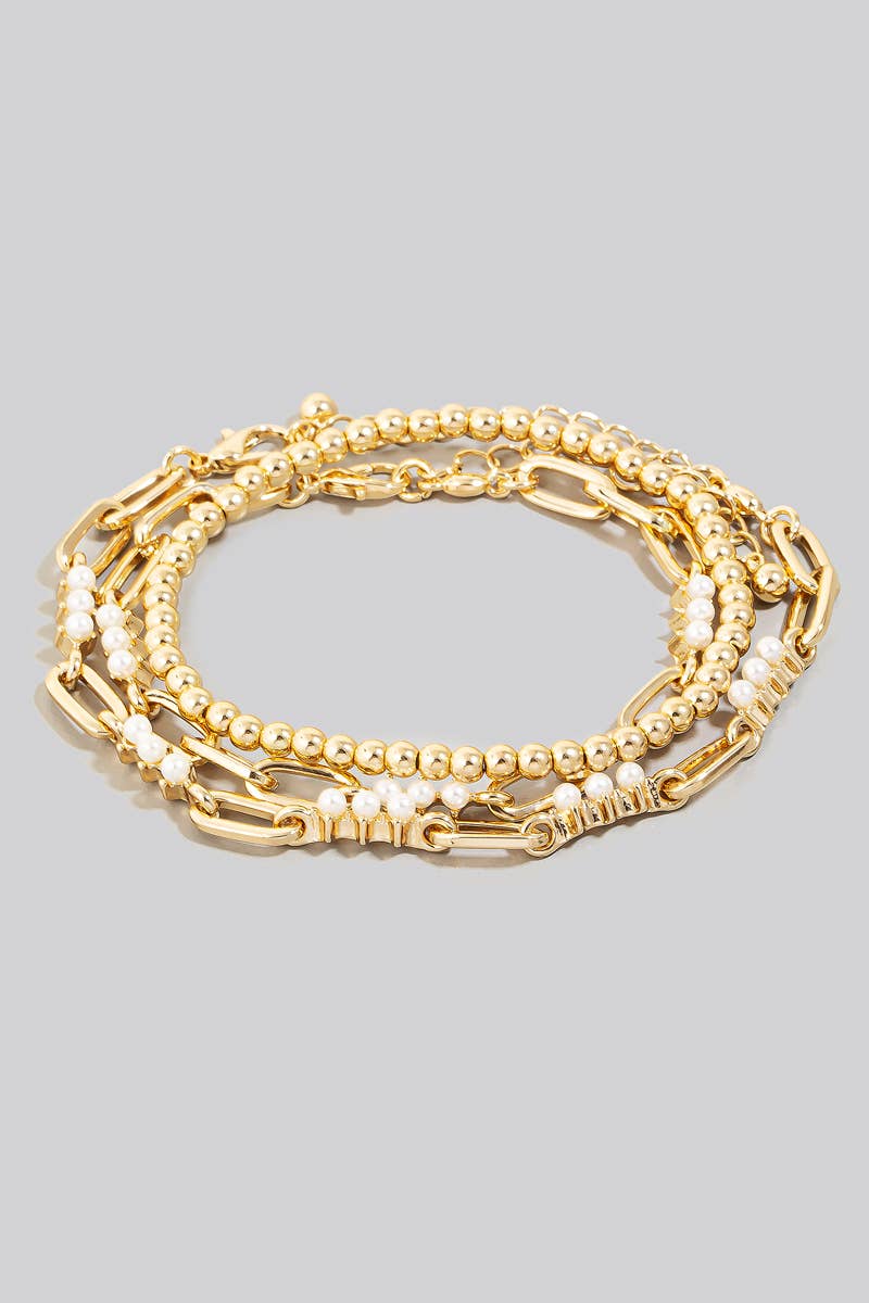 PLG Perleperler blandede lagdelte kædearmbånd for engroshandel på Faire