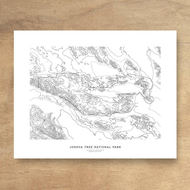 Topographia Design - Wholesale Poster - Joshua Tree National Park Topographic Map Art Poster Print1