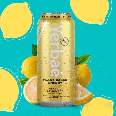 Yerbae - Vente Eau gazeuse - NOUVELLE boisson énergisante à l'eau gazeuse à la limonade classique de 16 oz