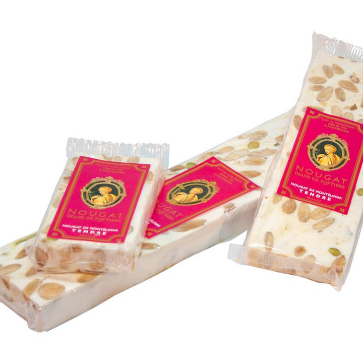 Nougat Diane De Poytiers - Vente Nougat - Nougat de Montélimar tendre Barre 100 g en présentoir
