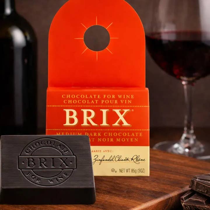 Brix Chocolate Bottle Hanger - Medium Dark Chocolate for wholesale by Brix Chocolate
