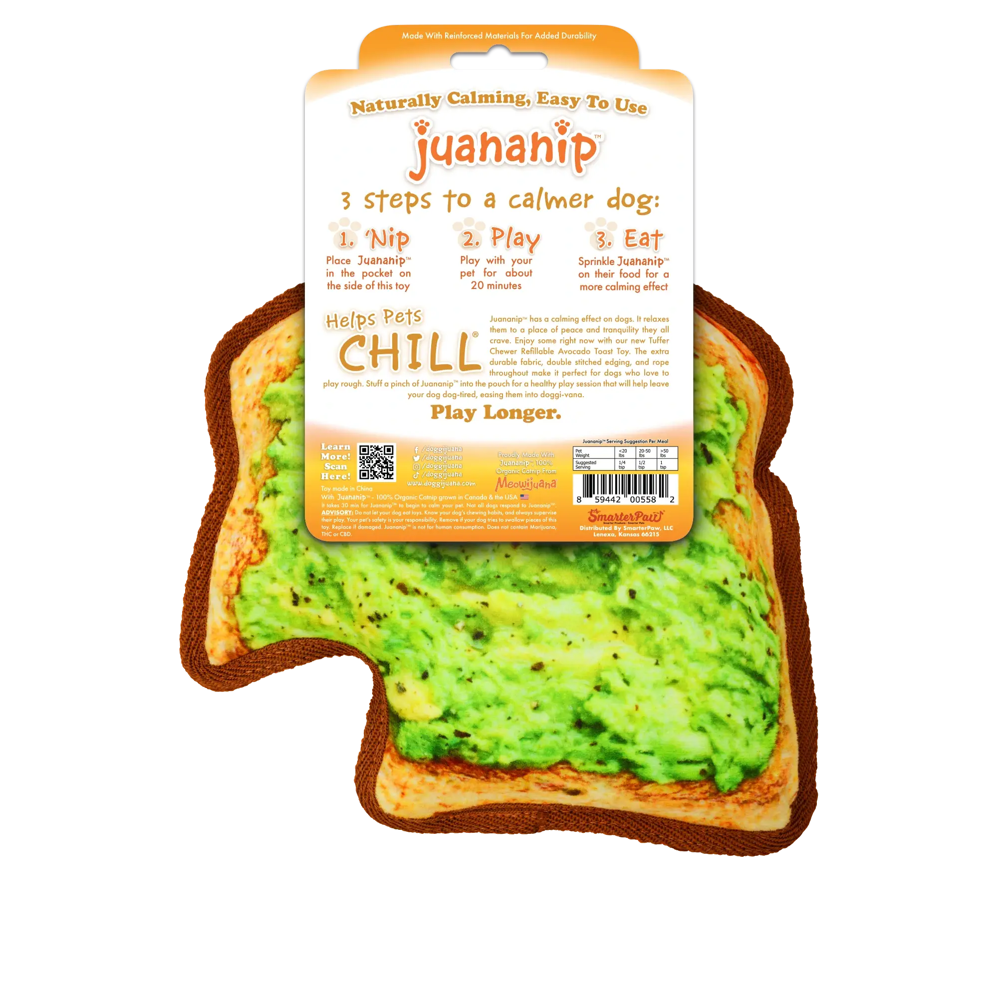 Doggijuana - Wholesale Pet Toy - Dog - Tuffer Chewer Avocado Toast Refillable Dog Toy2