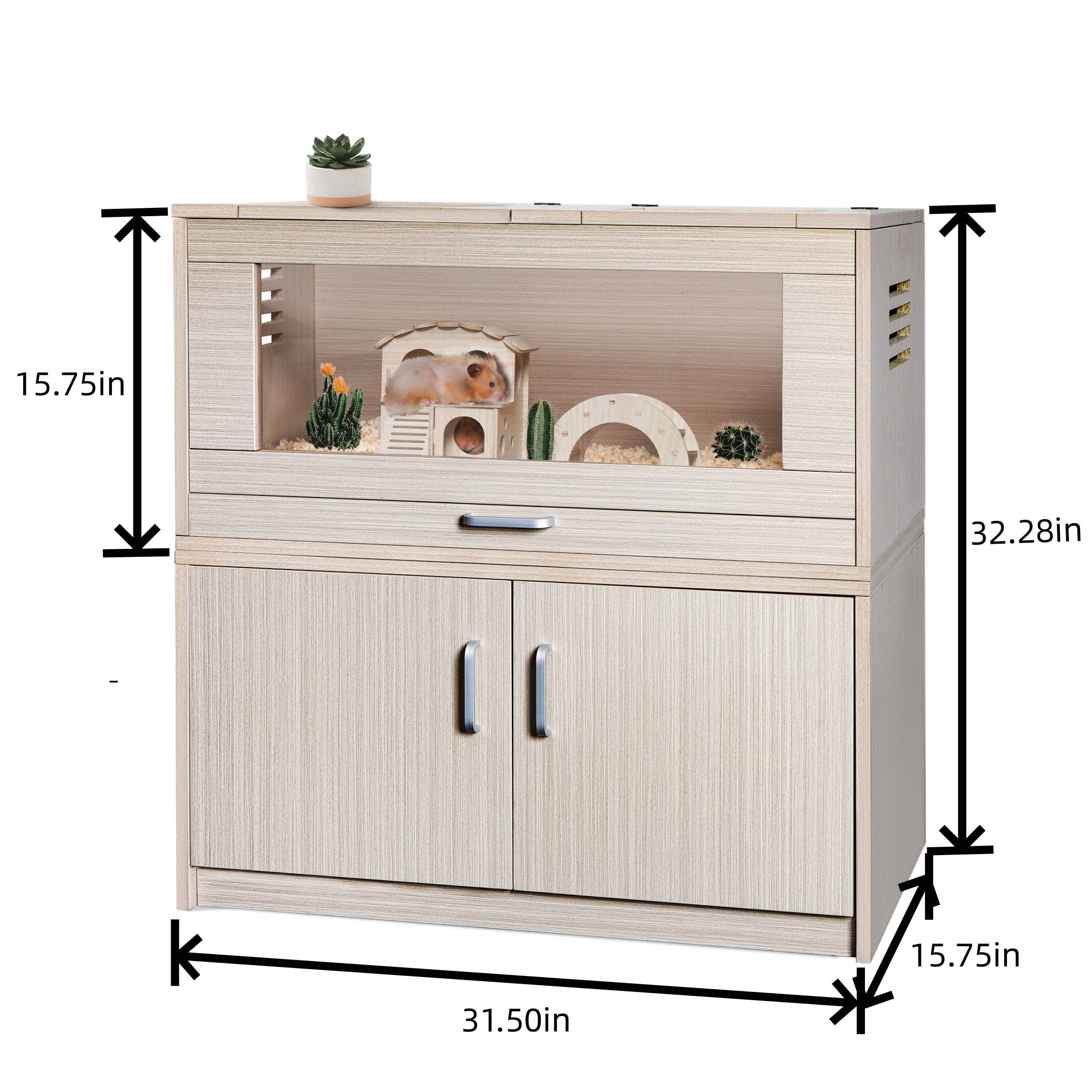 39F Inc. - Wholesale Pet Carrier - Cat/Dog - Natural Wood Small Pet Cage with Storage Cabinet 2