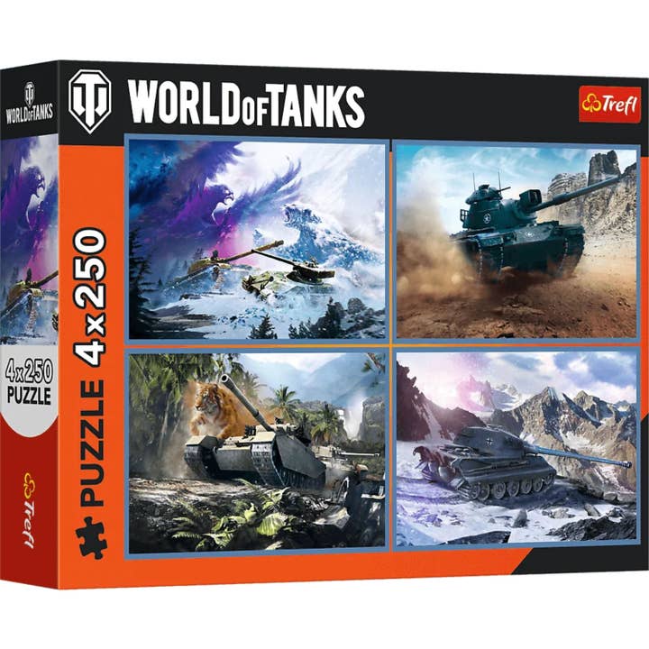 Trefl The Great Tank Battle 4x250 Piece Puzzle for wholesale by Trefl USA
