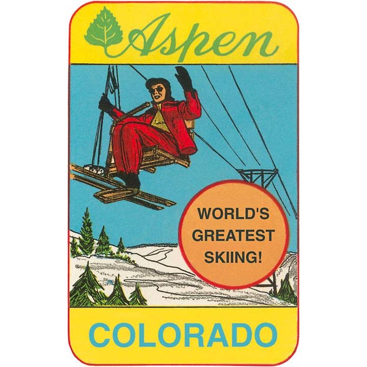 Postcard CO-207 Aspen, Colorado, Decal for wholesale by Found Image Press