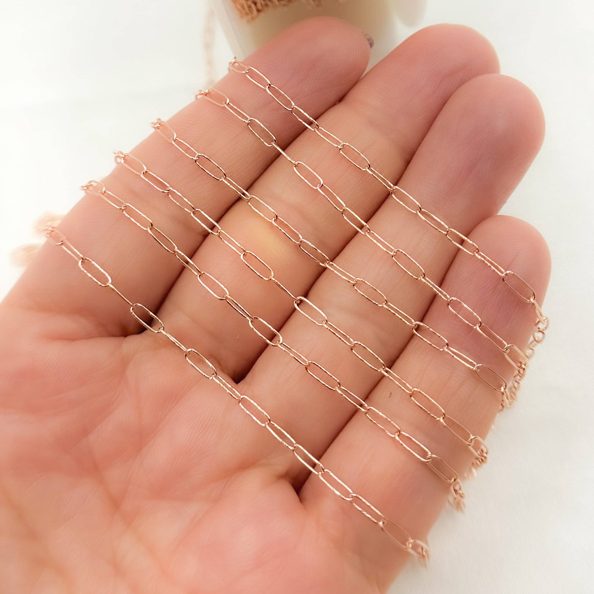 Jewels & Chains - Wholesale Link & Chain Necklace - 1606RGF. Rose Gold Filled Smooth Paperclip Chain2