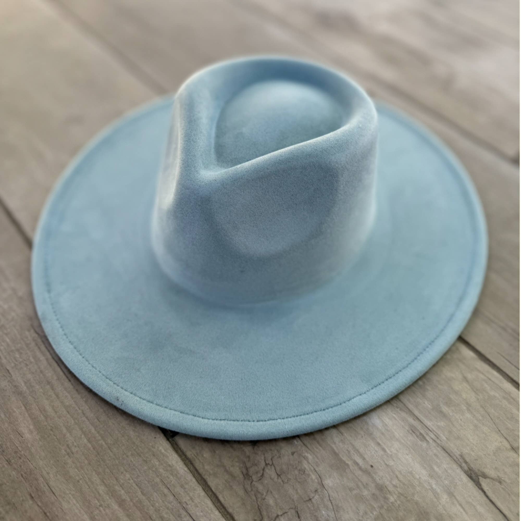 Queens INC - Wholesale Fedora - Women's - 🤎 Vegan Suede Wide Brim Rancher Hat – Unisex, 4" Flat Brim4