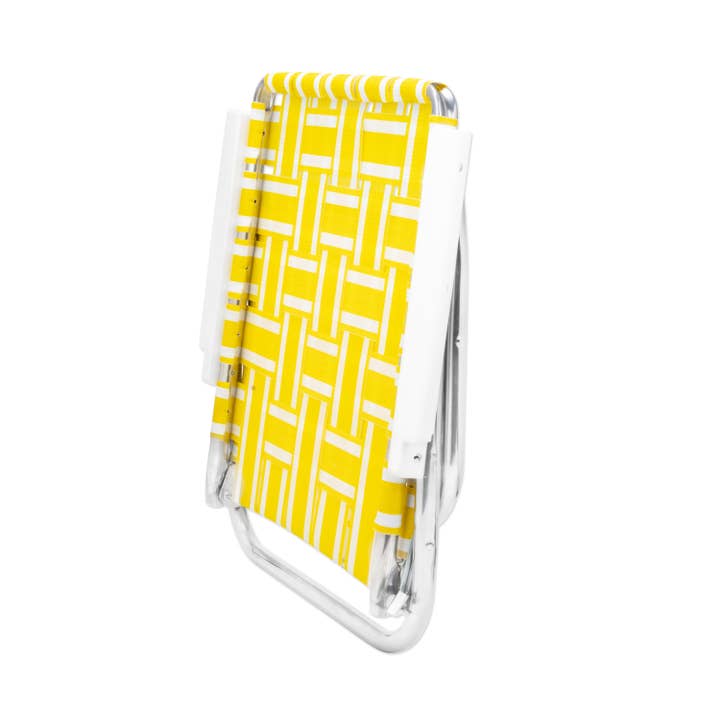 Lawn Chair USA - Wholesale Folding Chair - Yellow and White Stripe Beach Chair