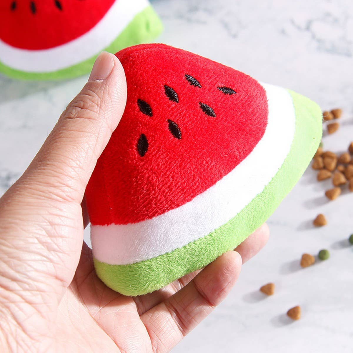 PAWPAWwholesale - Wholesale Pet Plush Toy - Dog - Plush Watermelon Toy, Squeaky Fun for Small Dogs_CWMM54793