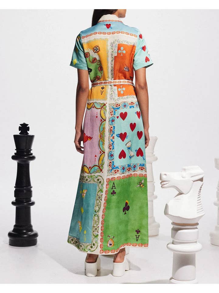 As picture Fashion Lapel Printed Shirt Dress for wholesale on Faire