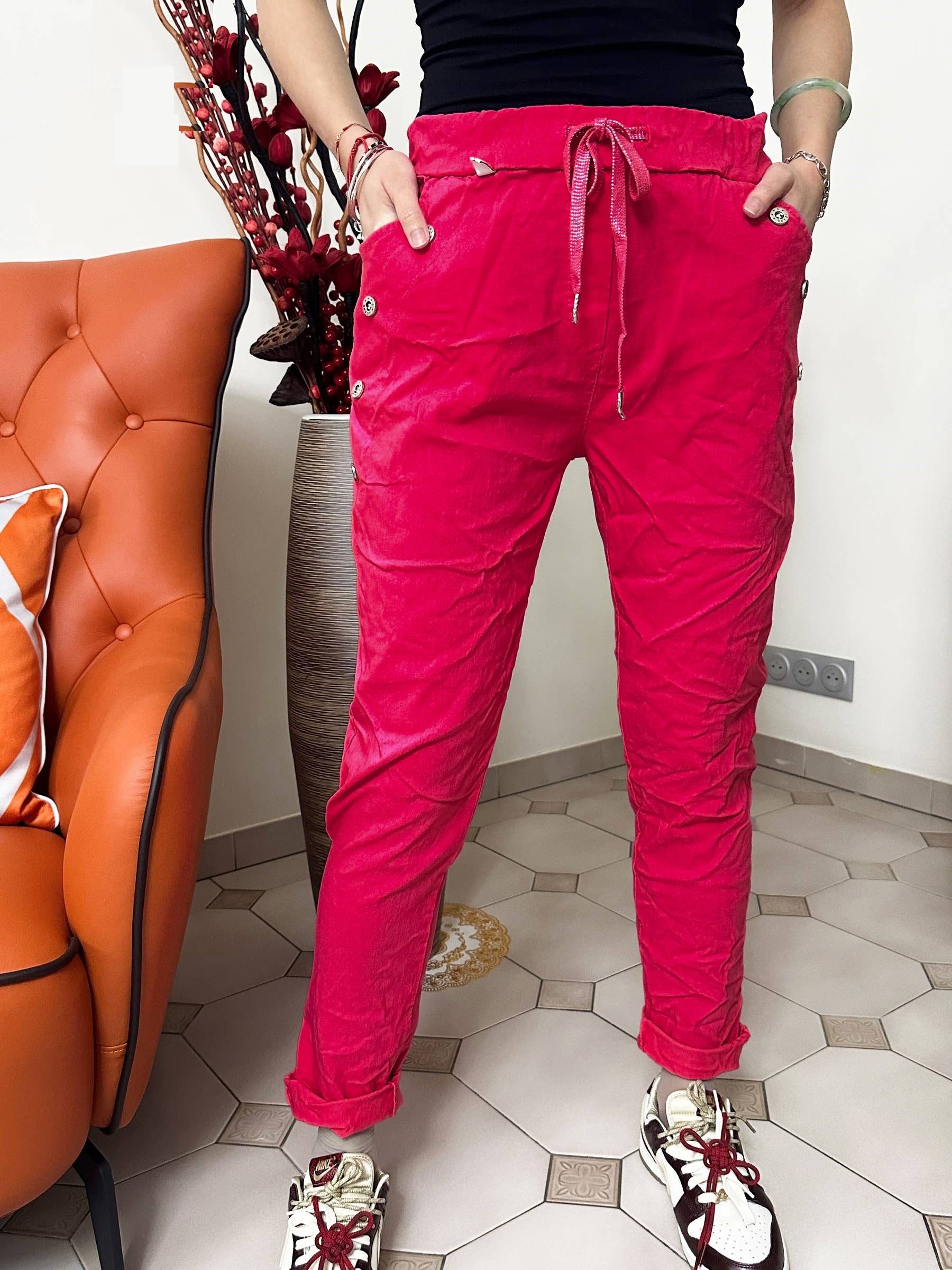 ZAFA PARIS - Wholesale Broek - Dames - 14F22P229 - magic viscose broek met knoop3