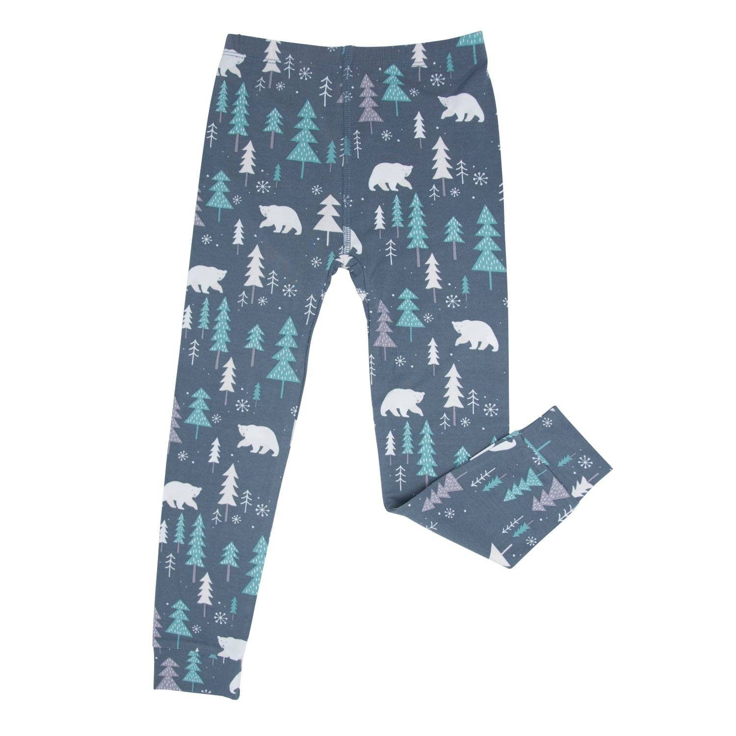 Winterwoud Winter Forest Teal Grote Kind Pyjama voor groothandel op Faire2