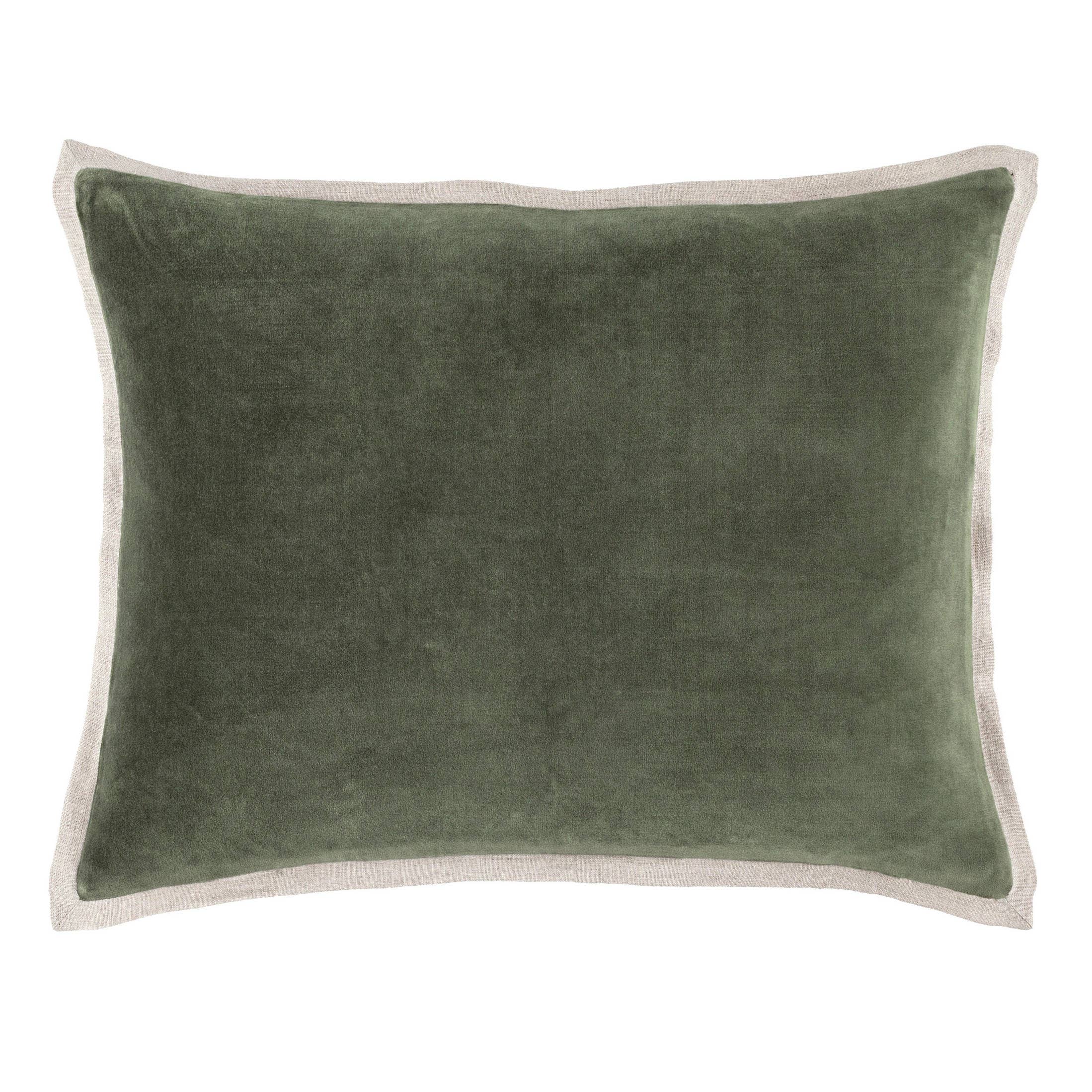 Annie Selke - Vente Housse de coussin - Housse de coussin décorative en velours/lin Gehry | Sauge1