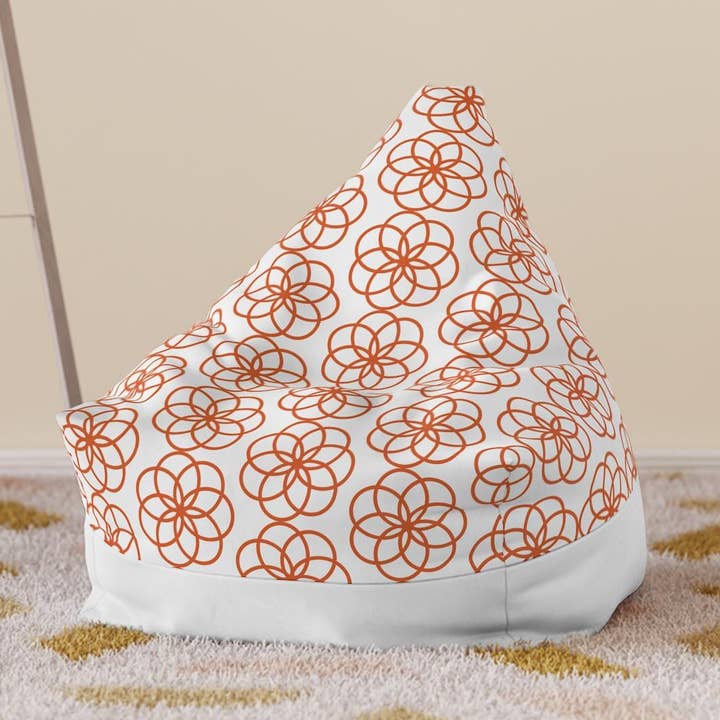 Floral Safflower Bean Bag Chair Cover - Polyester Slipcover for wholesale by LadyKCreations1