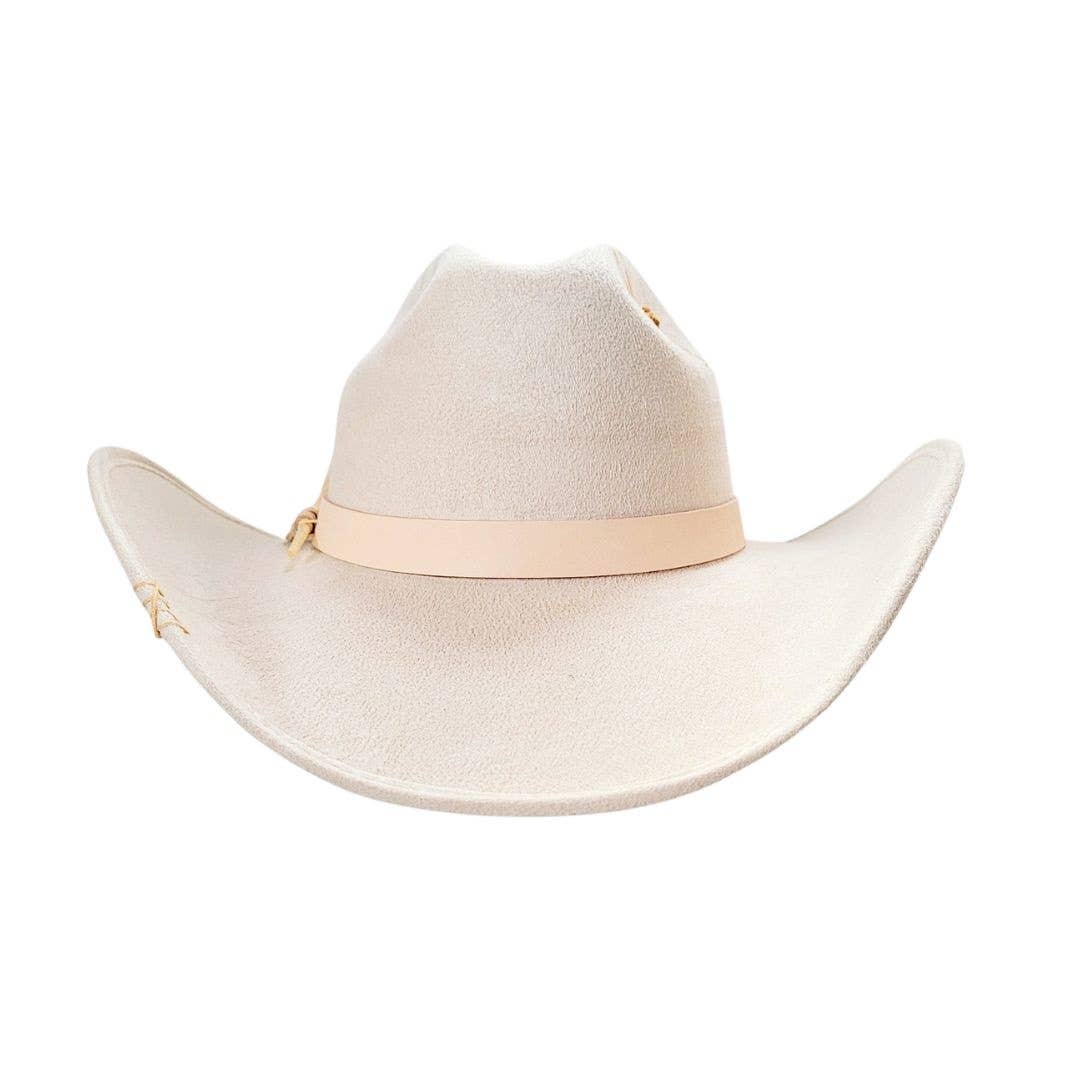 Beige Pax Cowboy Crown Hat -Beige for wholesale on Faire5