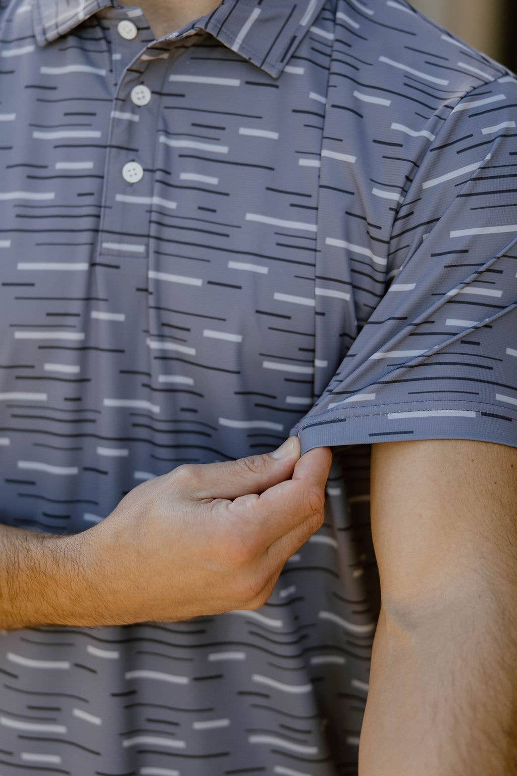 JD Buck - Wholesale Shirt - Men's - Grey Dashes Polo2