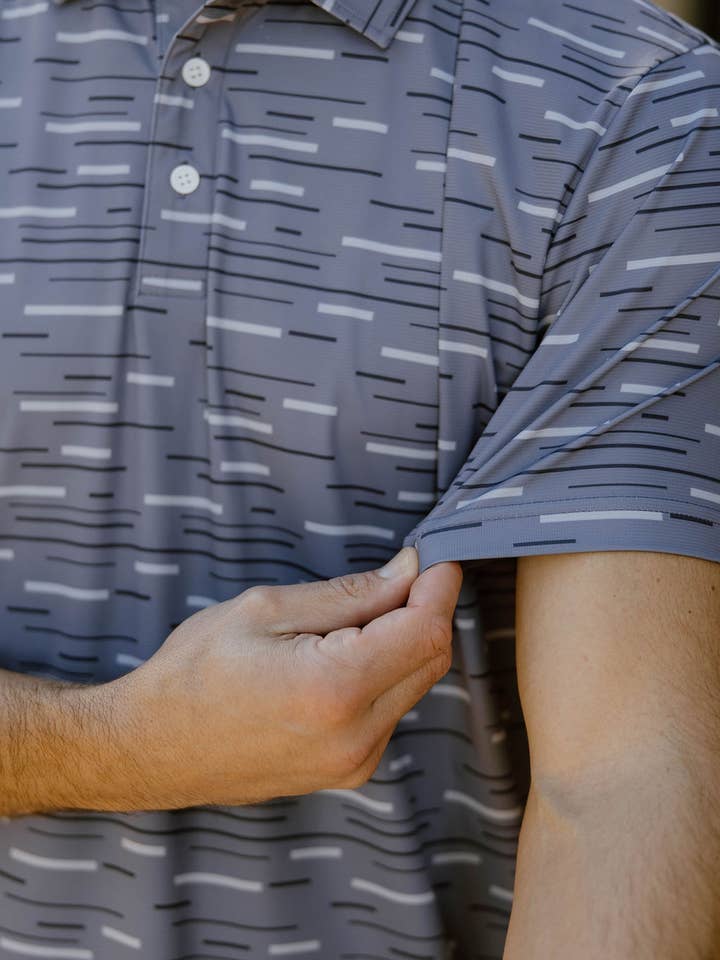 JD Buck - Wholesale Shirt - Men's - Grey Dashes Polo2