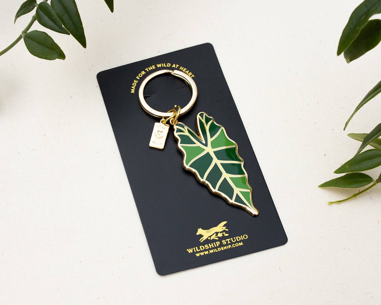 Wildship Studio - Wholesale Keychain - Women's - Jungle Leaf Stay Wild Keychain6