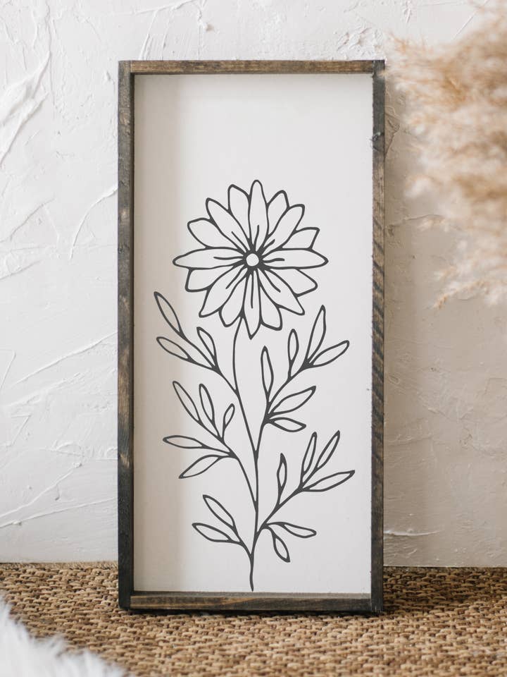 Sunflower Line Art Framed Print for wholesale by Williamraedesigns