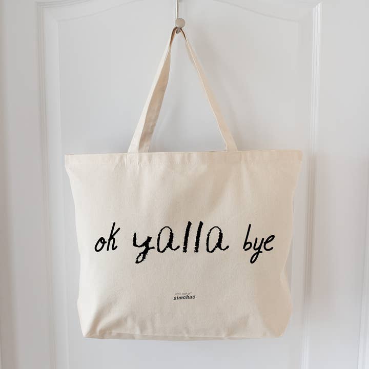 Ok Yalla Bye Oversized Tote Bag for wholesale by Love Always, Audrey