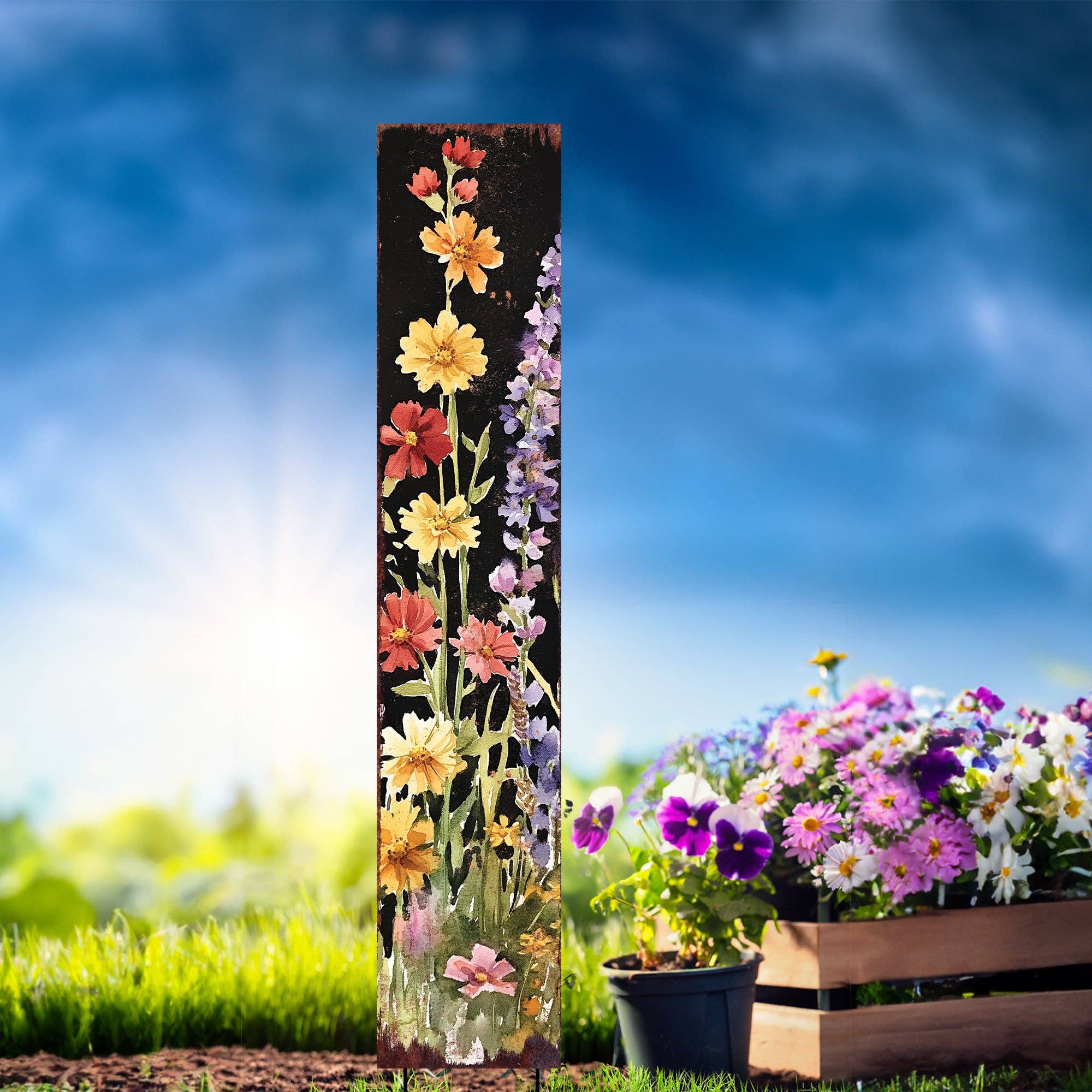 TX USA Corporation - Wholesale Tuin/gazongrondpennen/pinnen - Zomer Wilde Bloementuin Steker – Rustieke Bloemrijke Tuindecoratie | UV Geprint3