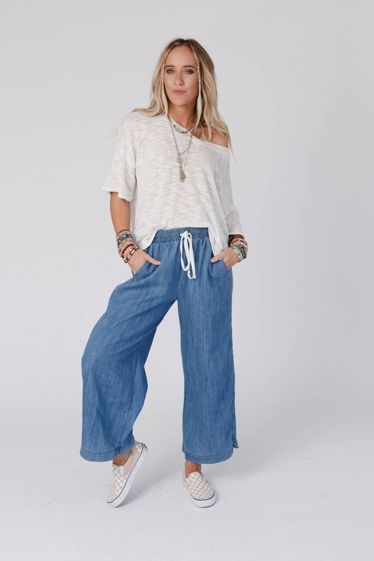 Three Bird Nest - Wholesale Pants - Women's - So Comfy Wide Leg Cropped Pant - Denim7