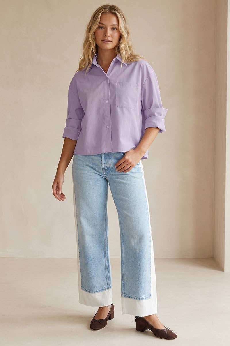 Naked Zebra - Wholesale Blouse - Women's - Rolled Sleeve Button Up Blouse18