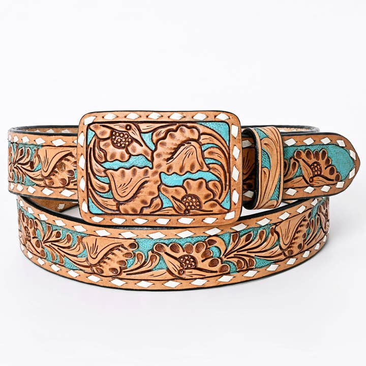 LS Western - Wholesale Belt - Unisex - Beautifully Hand-Tooled Genuine American Leather Belt
