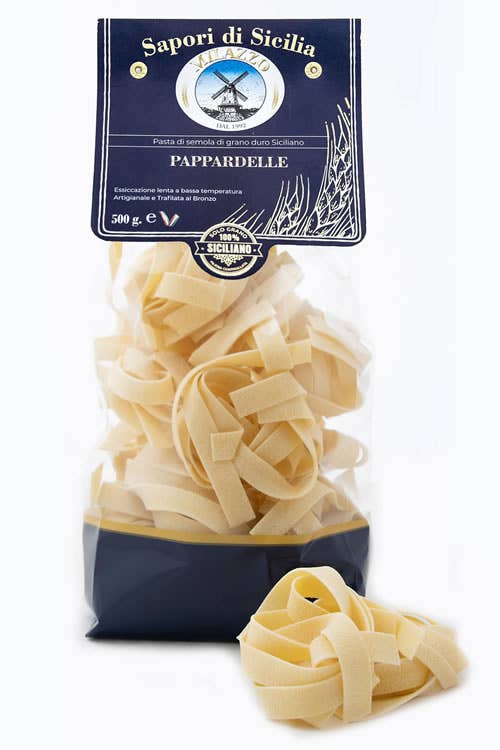 Pastificio Milazzo - Vendita all'ingrosso Pasta - Pasta -PAPPARDELLE DI SEMOLA DI GRANO DURO SICILIANO - 500GR1