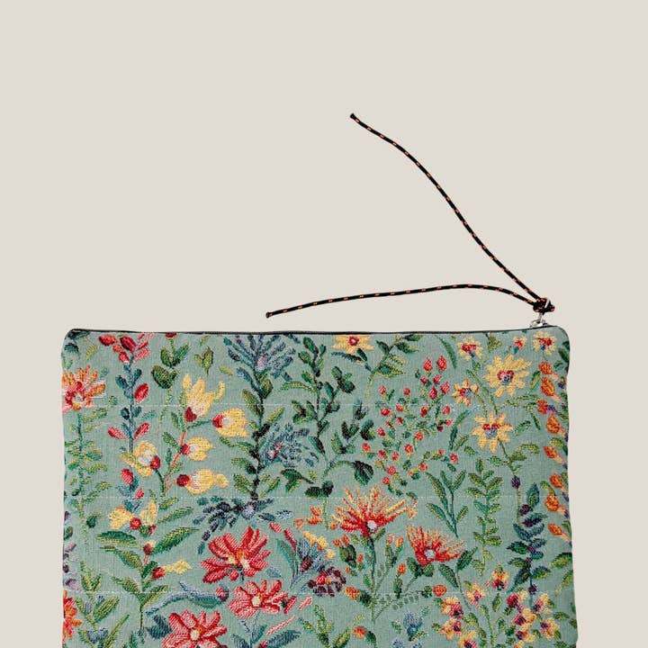 Eturel Madrid - Wholesale Laptop/Tablet Case - Women's - Jacquard woven computer case with sky blue azalea flowers2