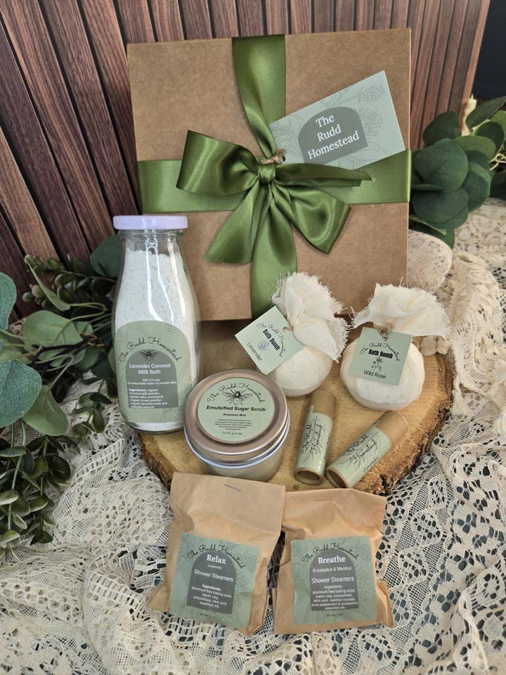 Self Care Pamper Gift Box | Thinking of You Basket for wholesale by The Rudd Homestead LLC