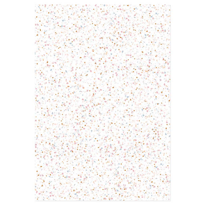 Missive – wholesale Flat wrap – Terrazzo Gift Wrap Sheets - White Multi1