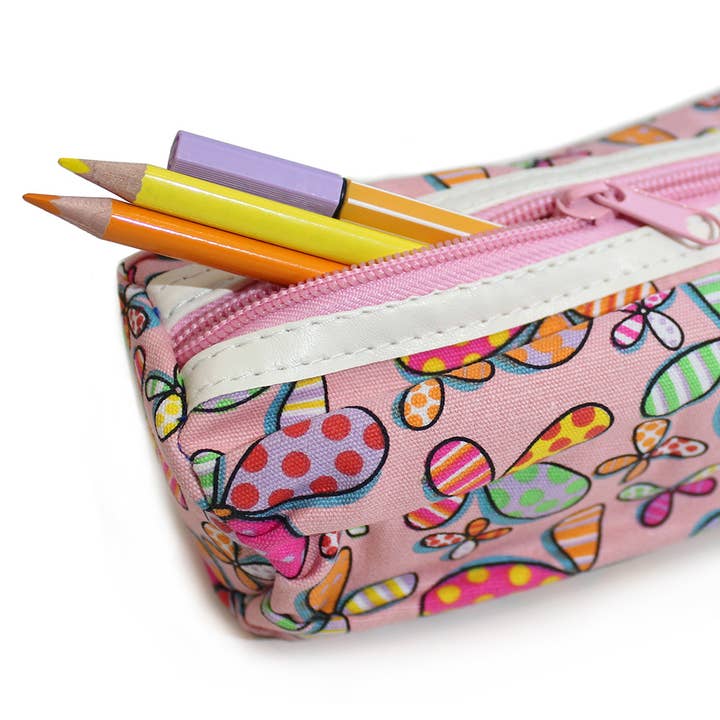Powell Creative Products Ltd – wholesale Pencil case/pouch – Pencil Case For Girls Canvas Pencil Pouch Butterfly Pink2