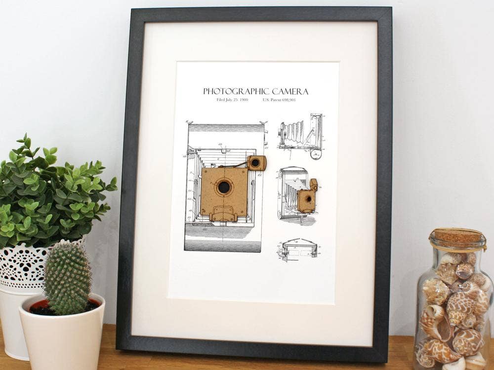 Simply Cut Art - Wholesale Art Print - Photography Camera Patent Art, Photographer Gift4