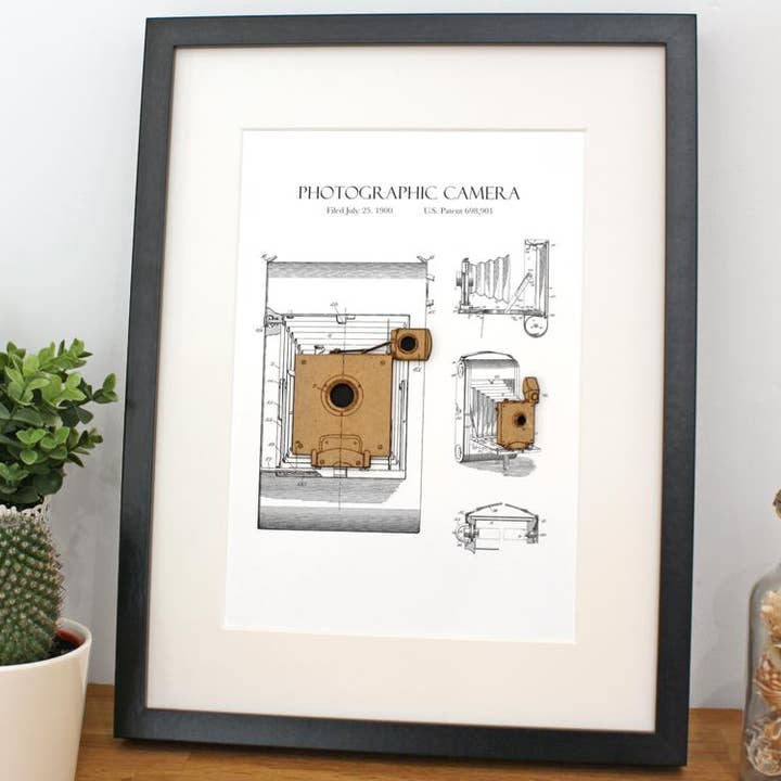 Simply Cut Art - Wholesale Art Print - Photography Camera Patent Art, Photographer Gift4