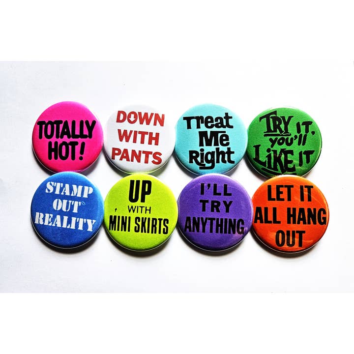 Vintage Reproduction Buttons Magnets & Bottle Openers Set 04 for wholesale by Flip The Record