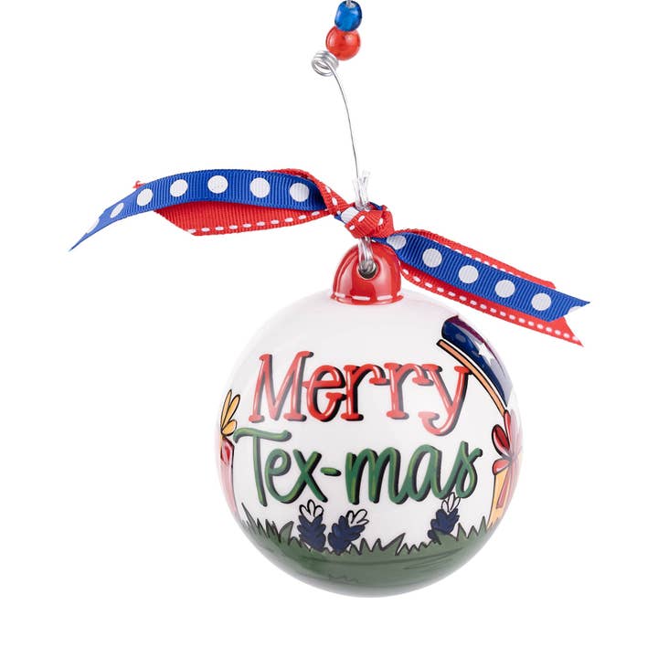 Merry Tex-Mas Longhorn Ornament - Holiday Decor for wholesale by Glory Haus
