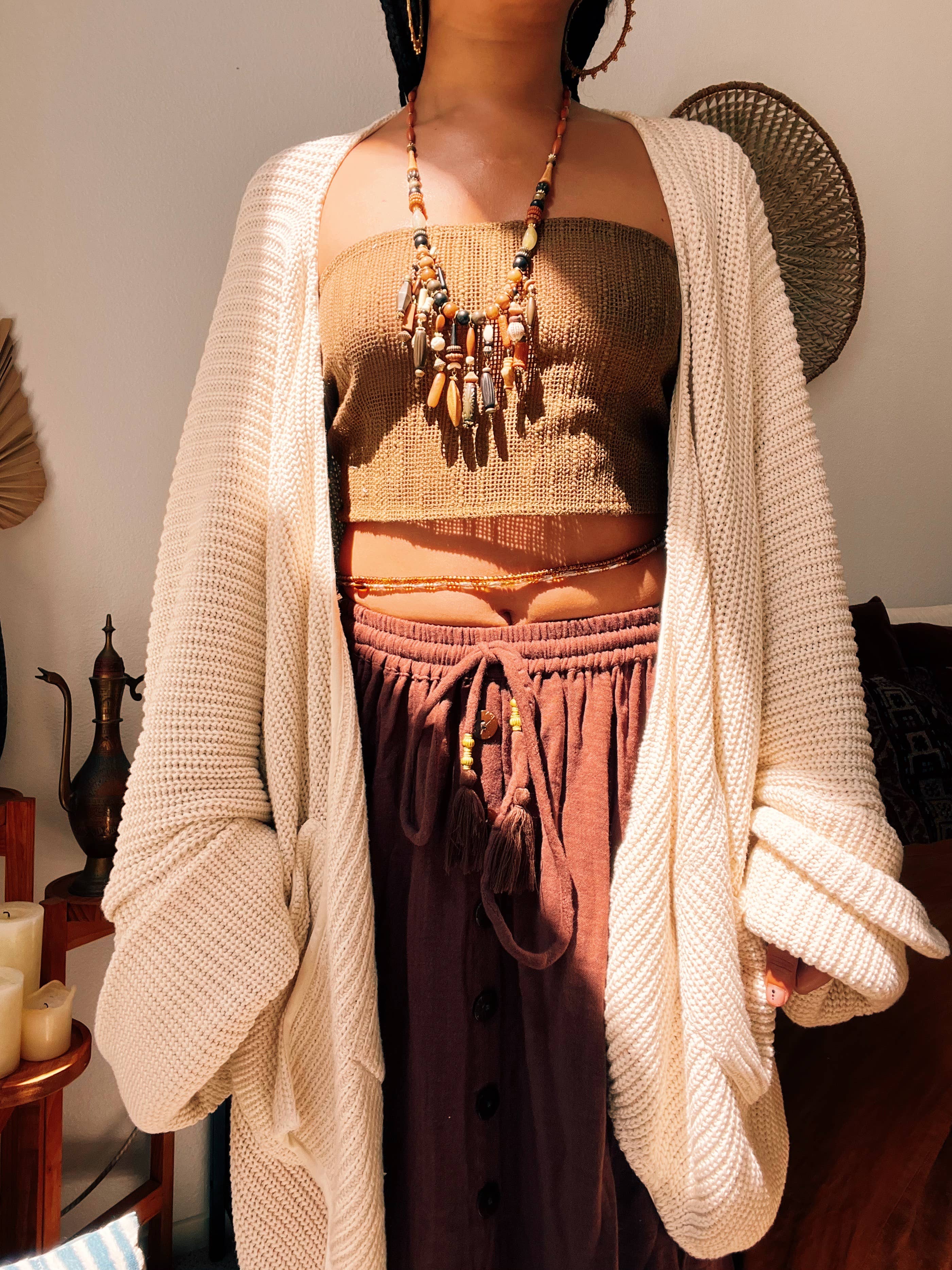 Gardenbelle Shop - Wholesale Cardigan - Women's - 100% Organic Cotton Bohemian Oversized Sweater, Chic Cardi9