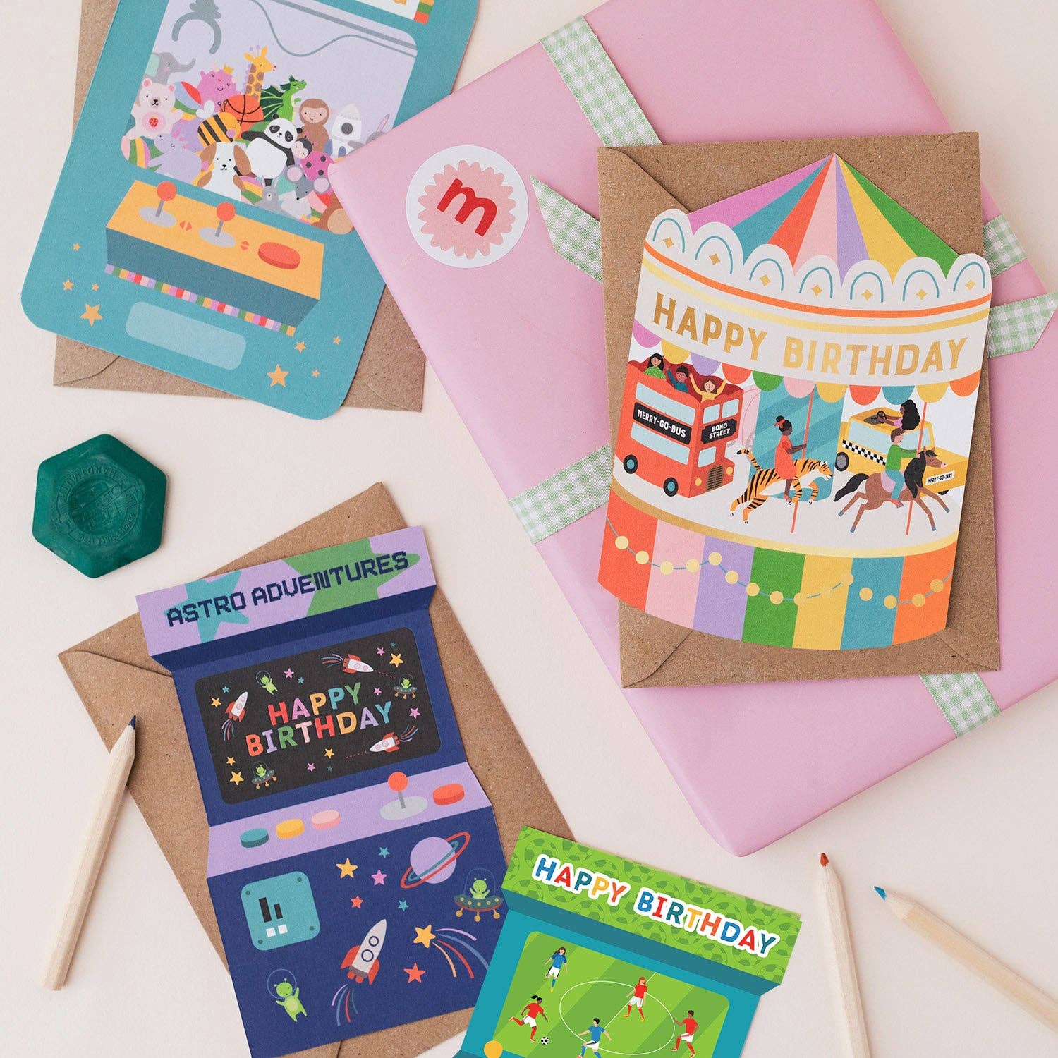 Mifkins - Wholesale Birthday Card - Fairground Carousel Shaped Birthday Card2